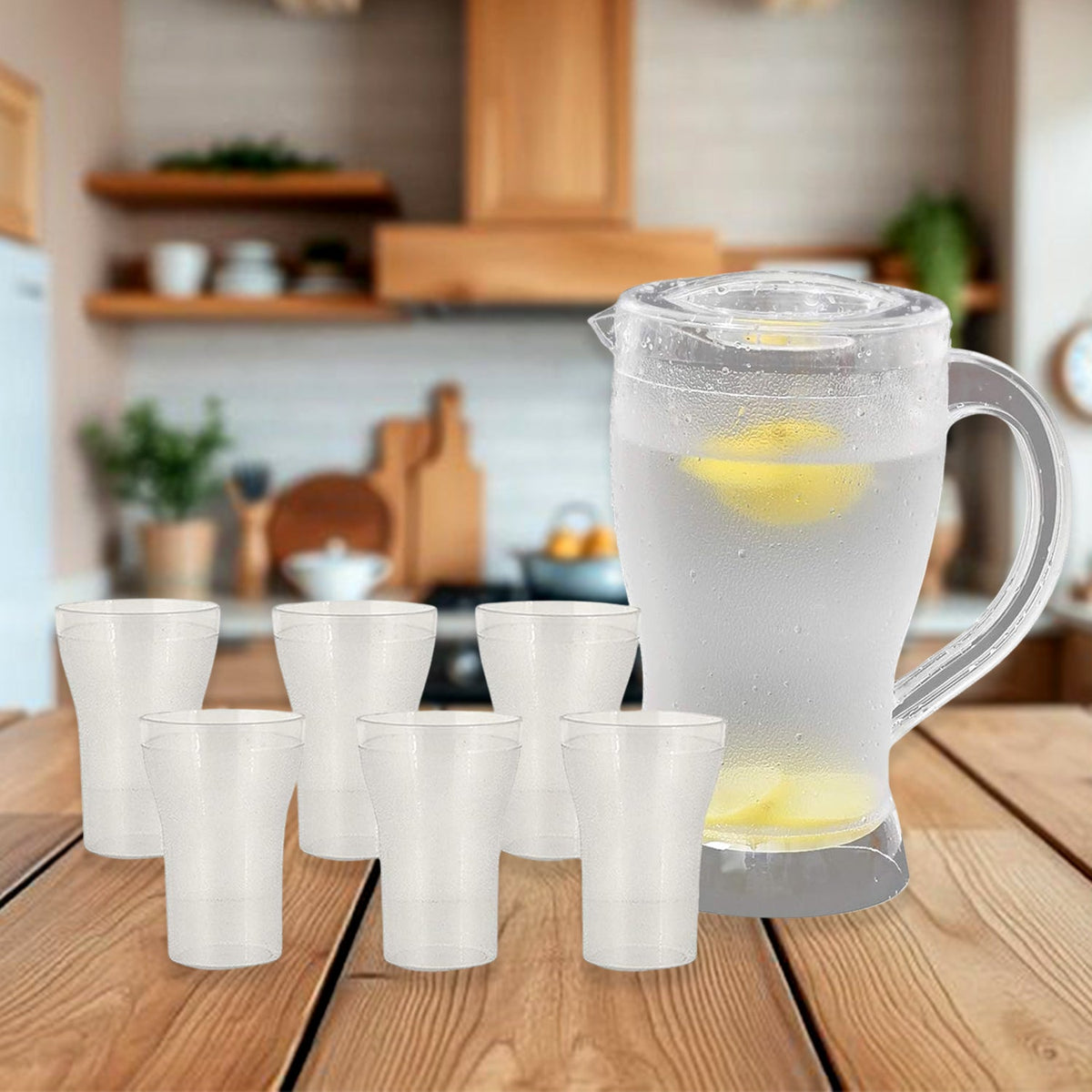 Unbreakable Lemon Jug & Glass Set – 7 Pcs