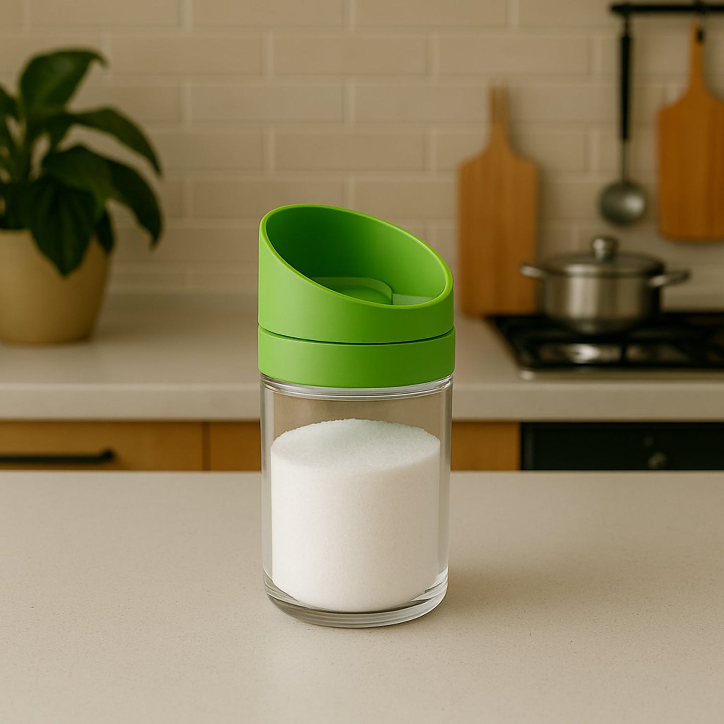 Slant-lid Kitchen Storage Jar Set (2 Pc)