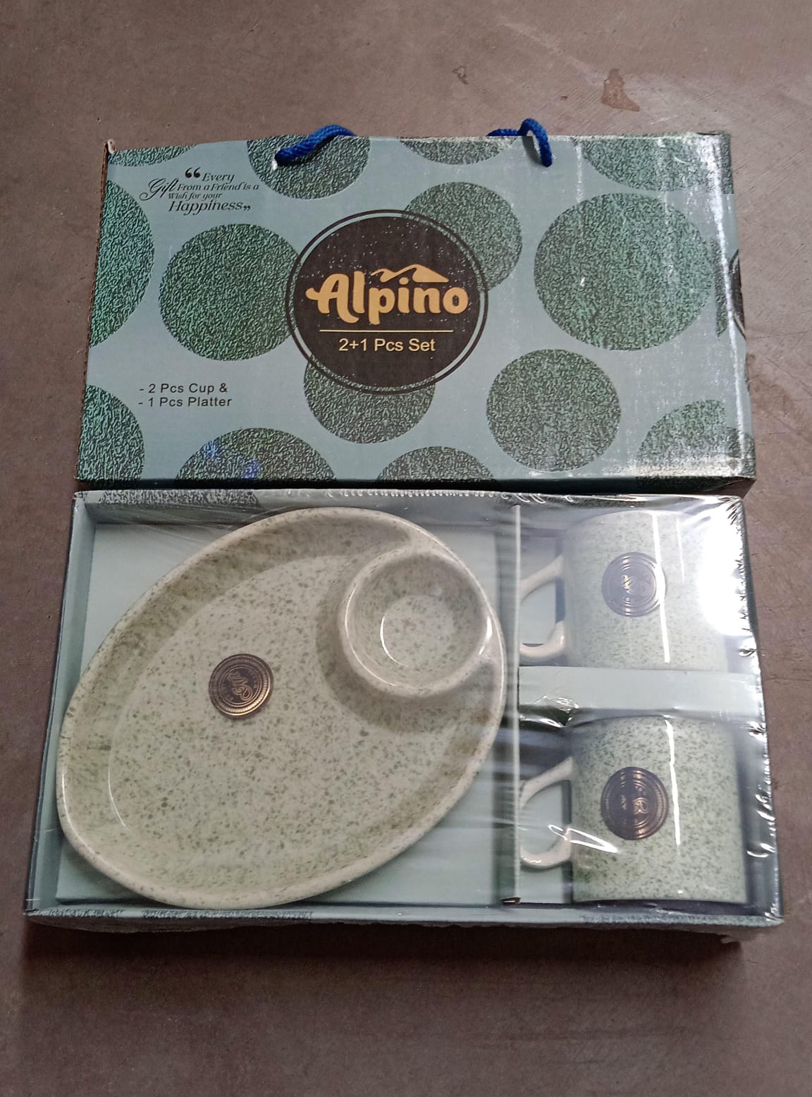 Ceramic Cup Set with Platter