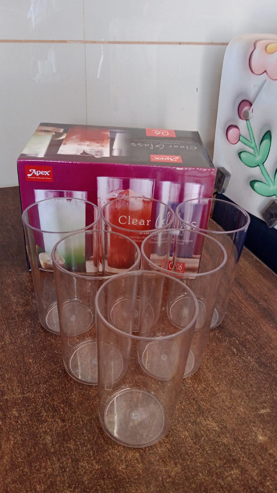 Clear 6-Piece Plastic Tumbler Set