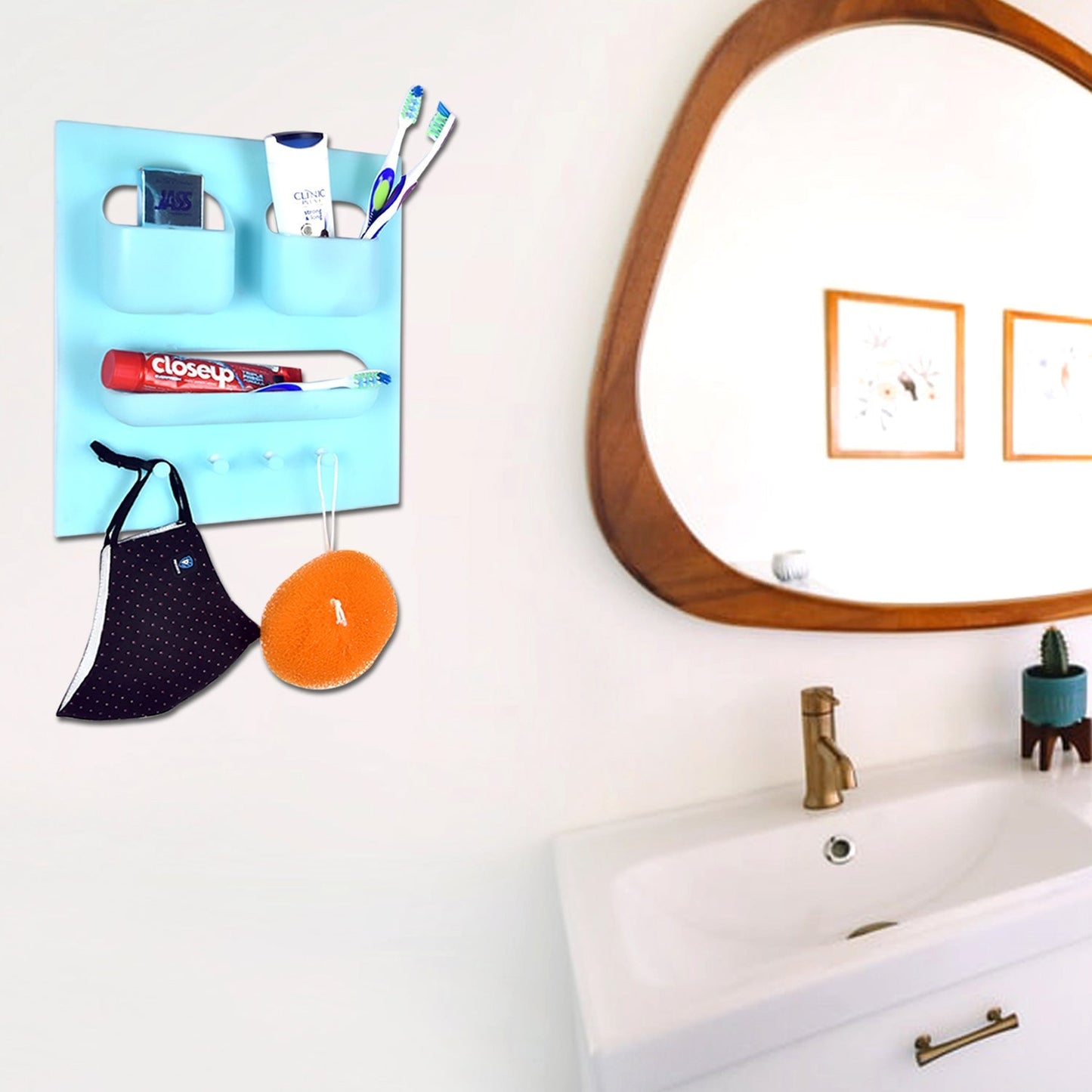 Plastic Soap & Brush Holder