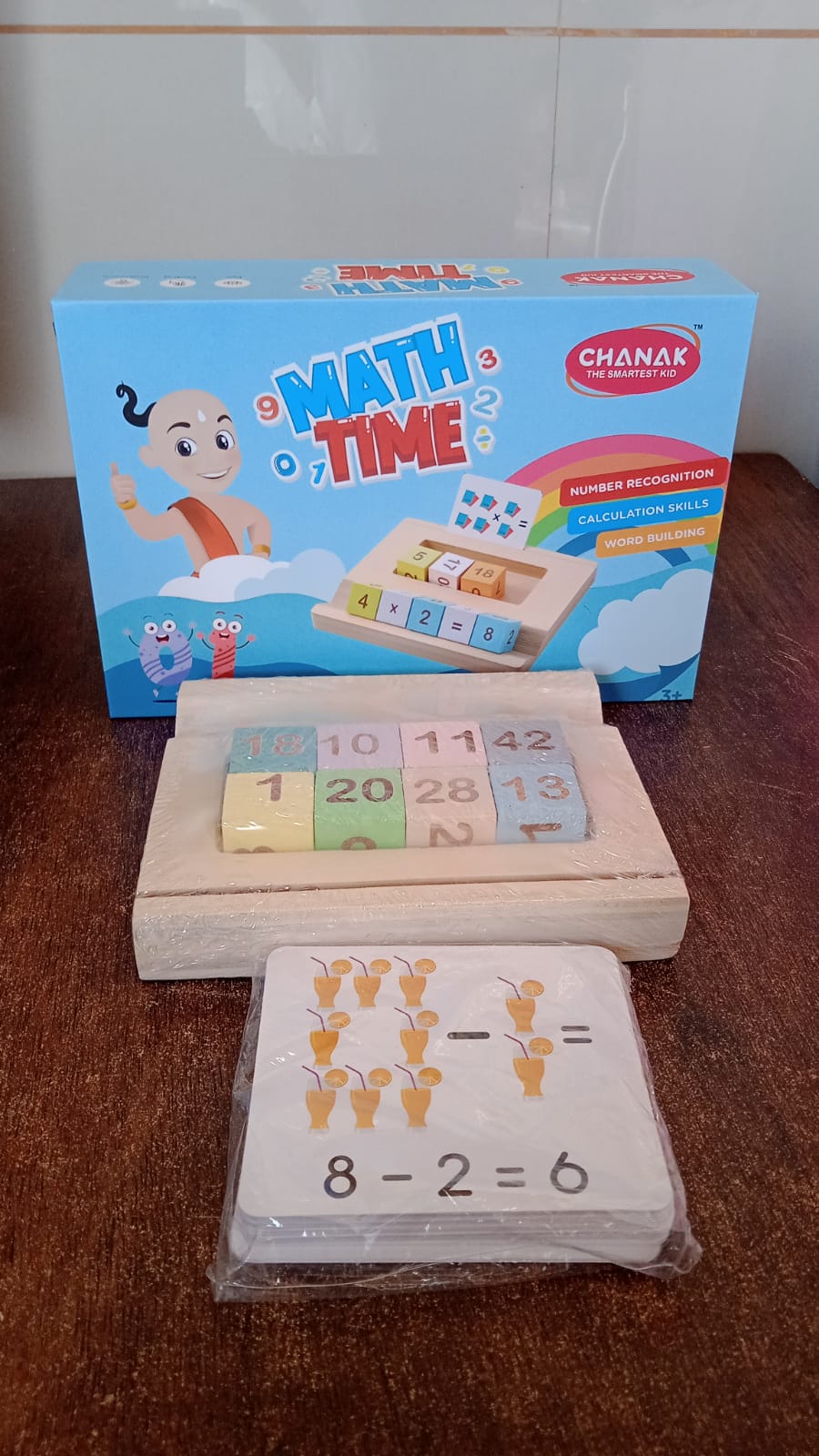 Wooden Math Flash Card Game