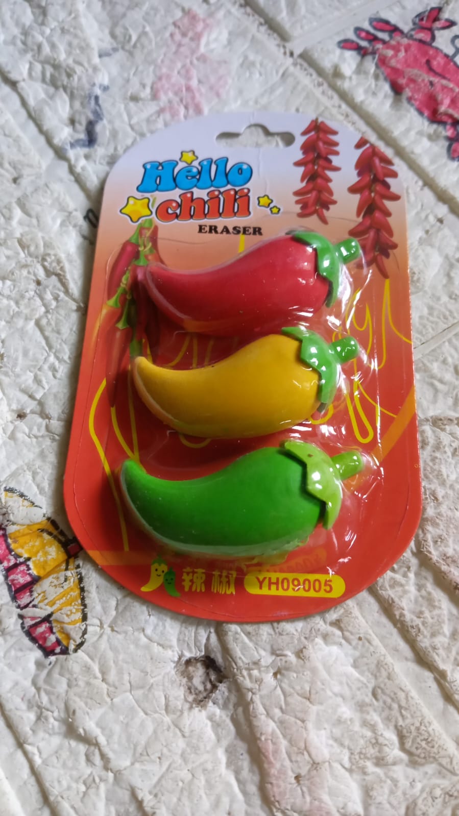 Chili-Shaped Fun Erasers (3-Pack)