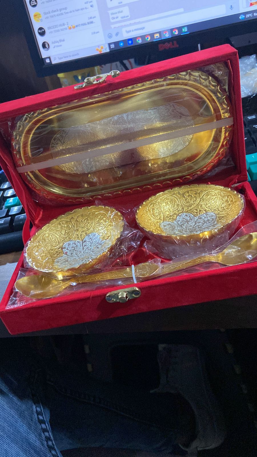 Plated Bowl Tray Set