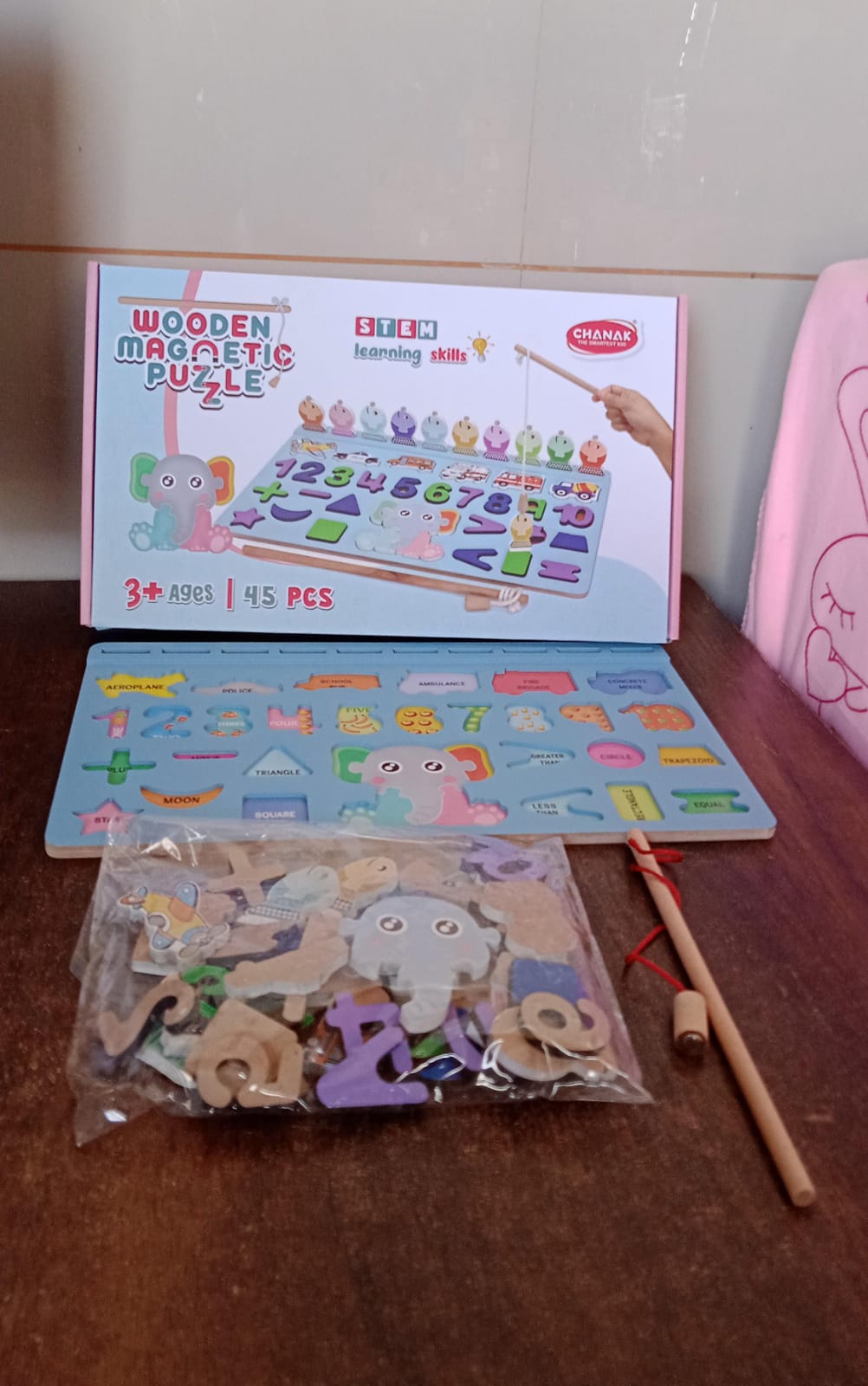 Wooden Number Puzzle Board