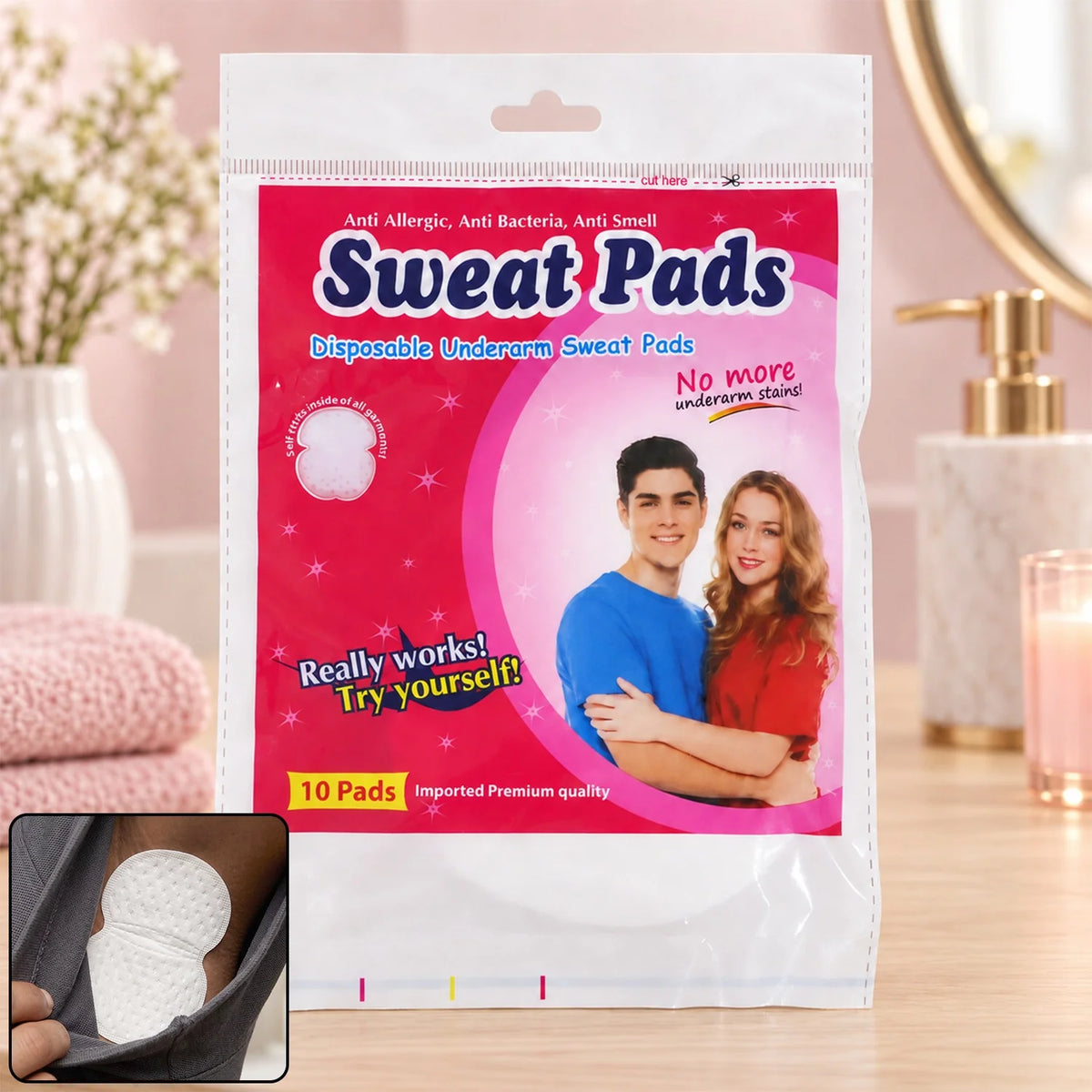 Disposable Adhesive Underarm Pads For Clothing