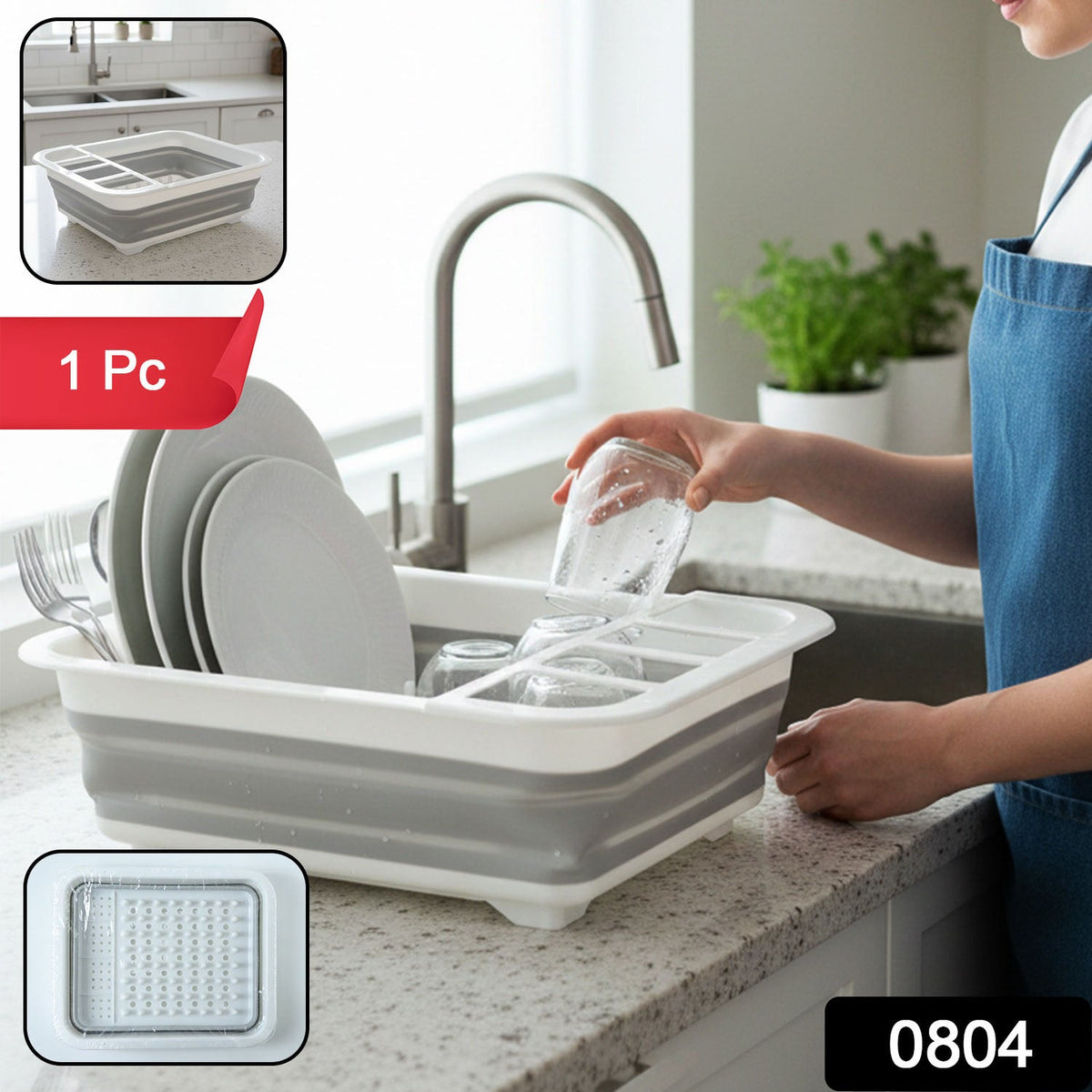 Collapsible Folding Silicone Dish Drying Drainer Rack