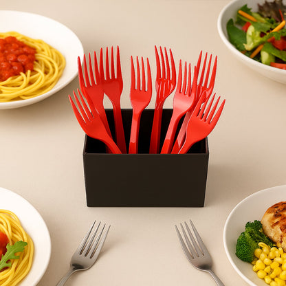 Red Plastic Forks