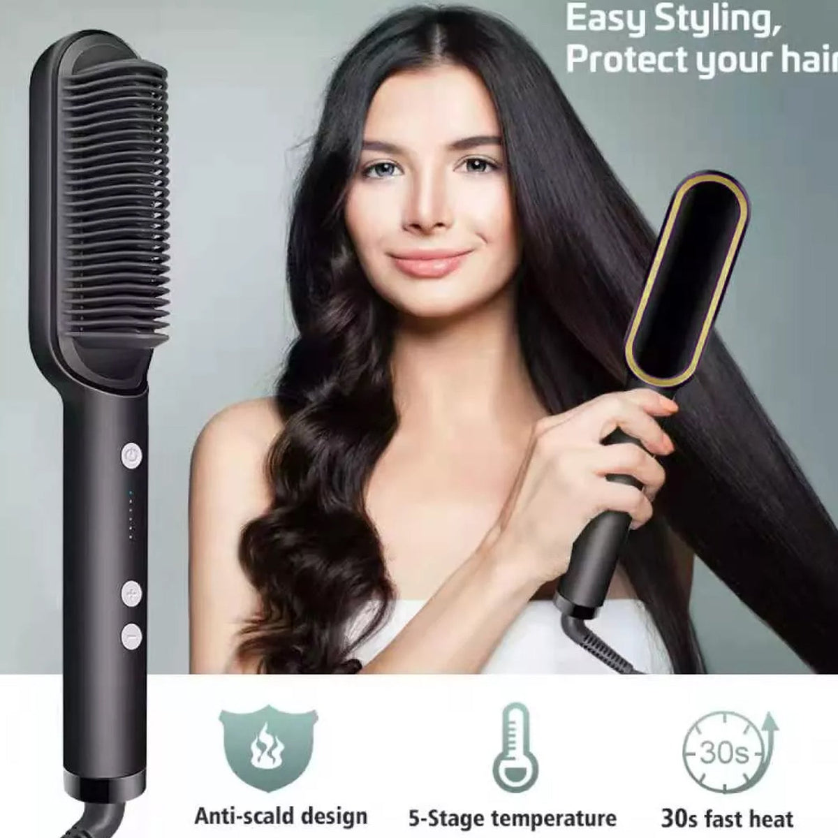 Hair Straightener Used While Massaging Head