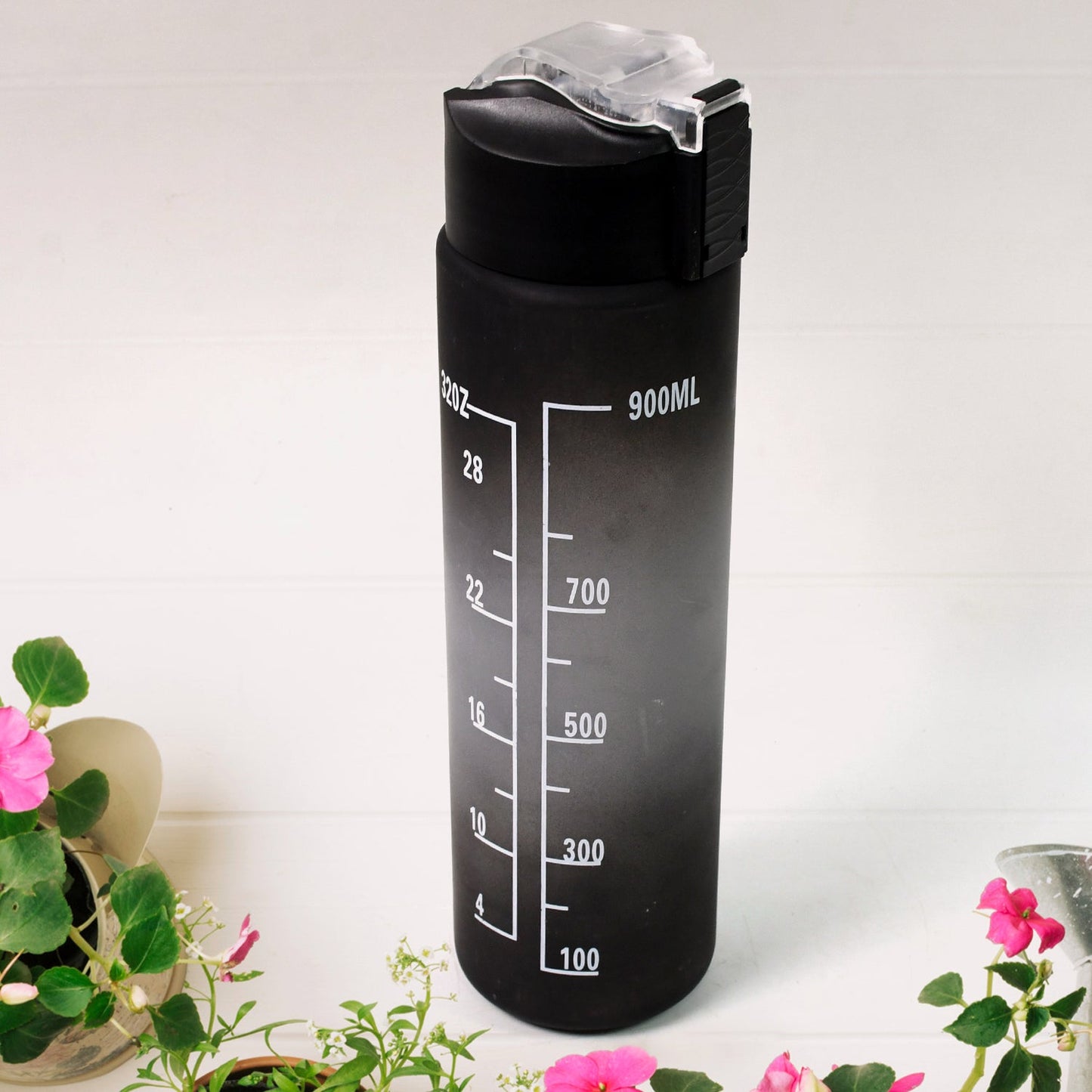Plastic Black Motivational Water Bottle