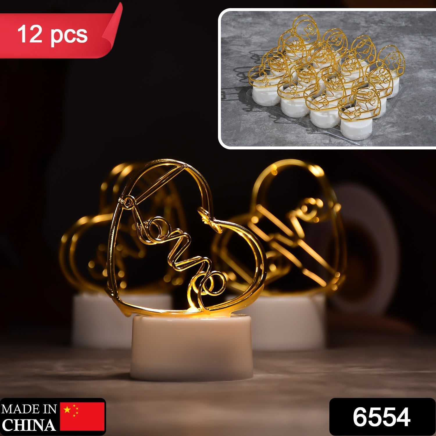 Flameless Heart LED Candles (12 Pcs)