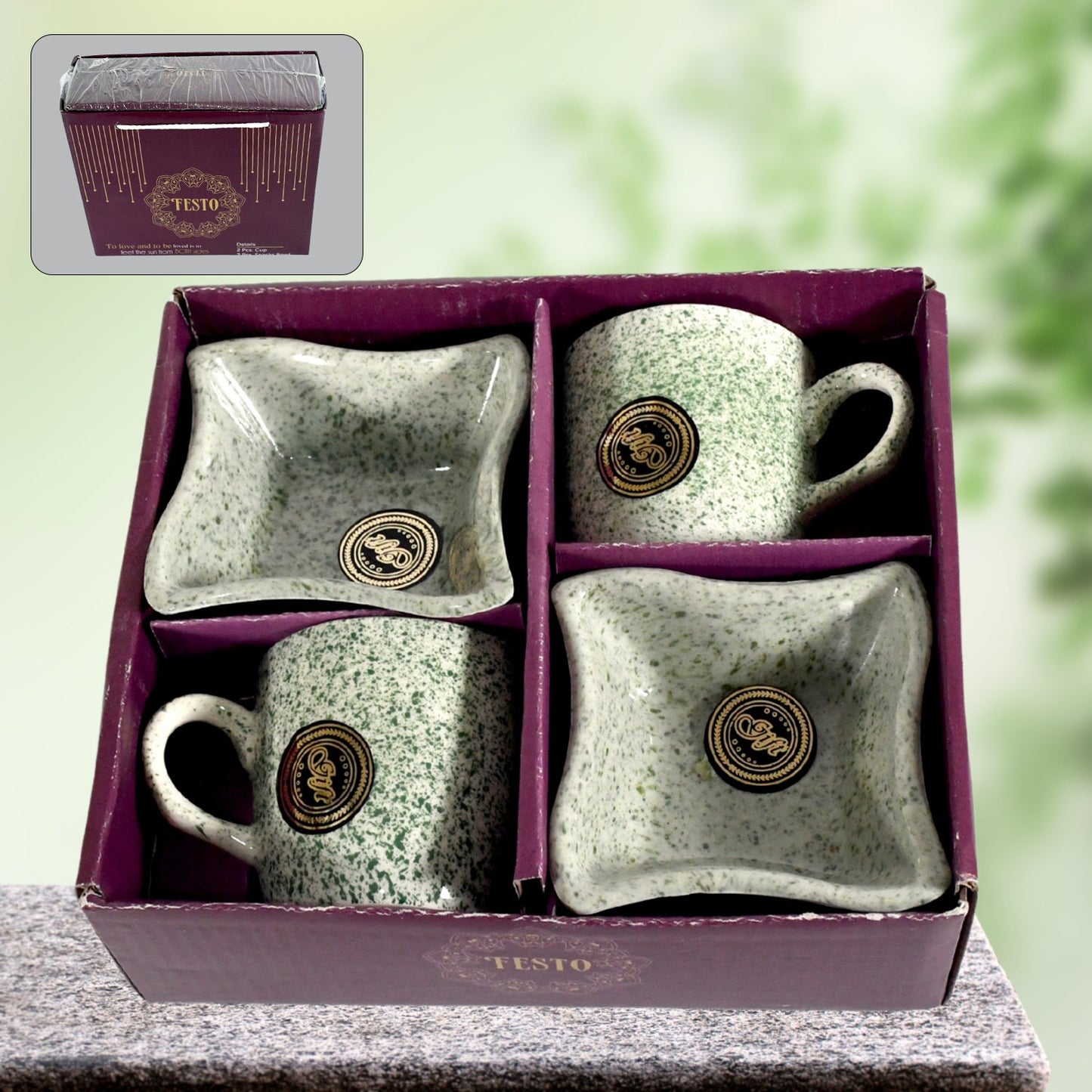 Colorful Ceramic Cup & Bowl Set