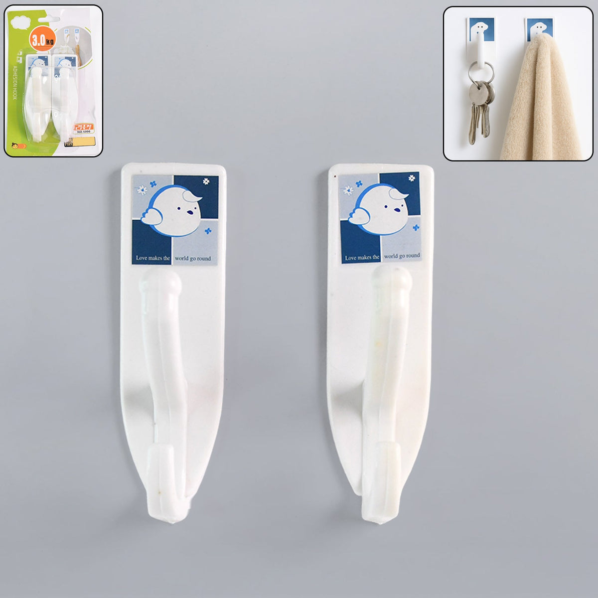 Heavy-Duty Self-Adhesive Wall Hooks