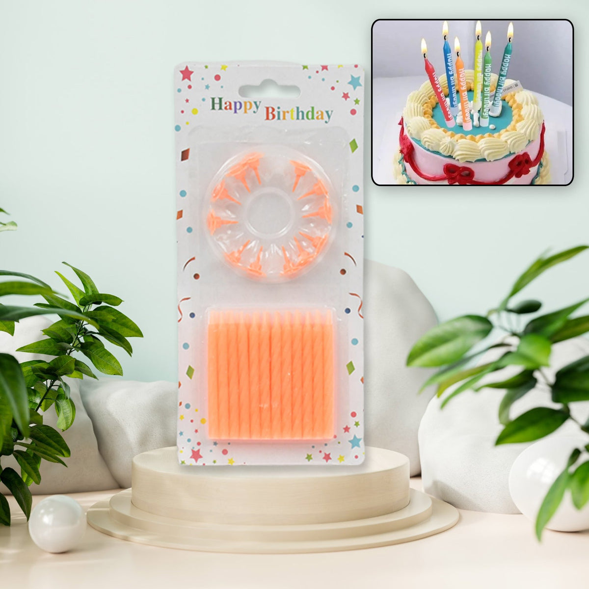 Vibrant Birthday Cake Candles