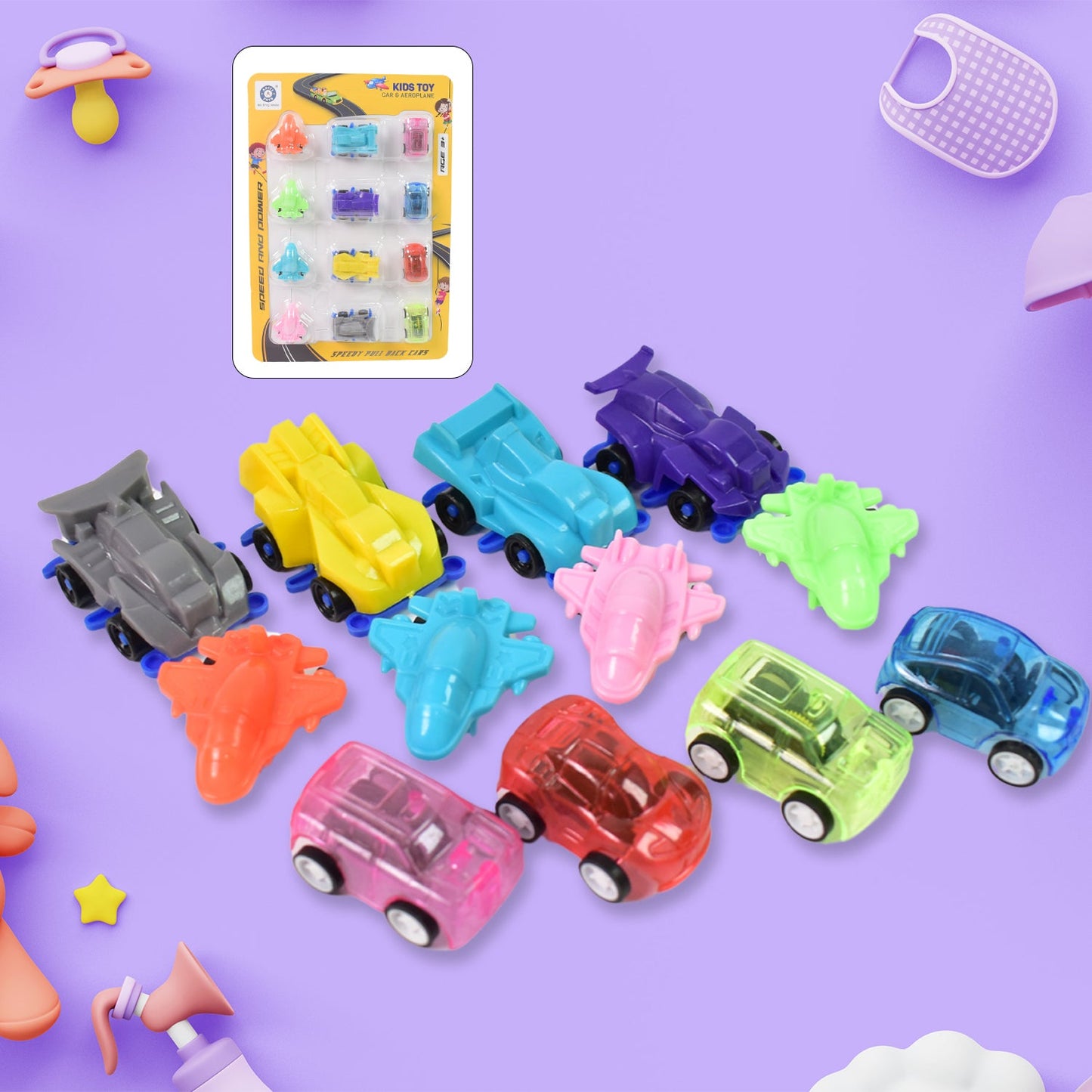 Mini Car Aeroplane Plastic Cartoon Toys