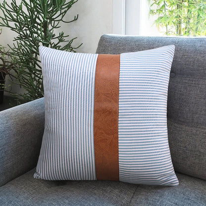 Leather & Cotton Pillow Covers