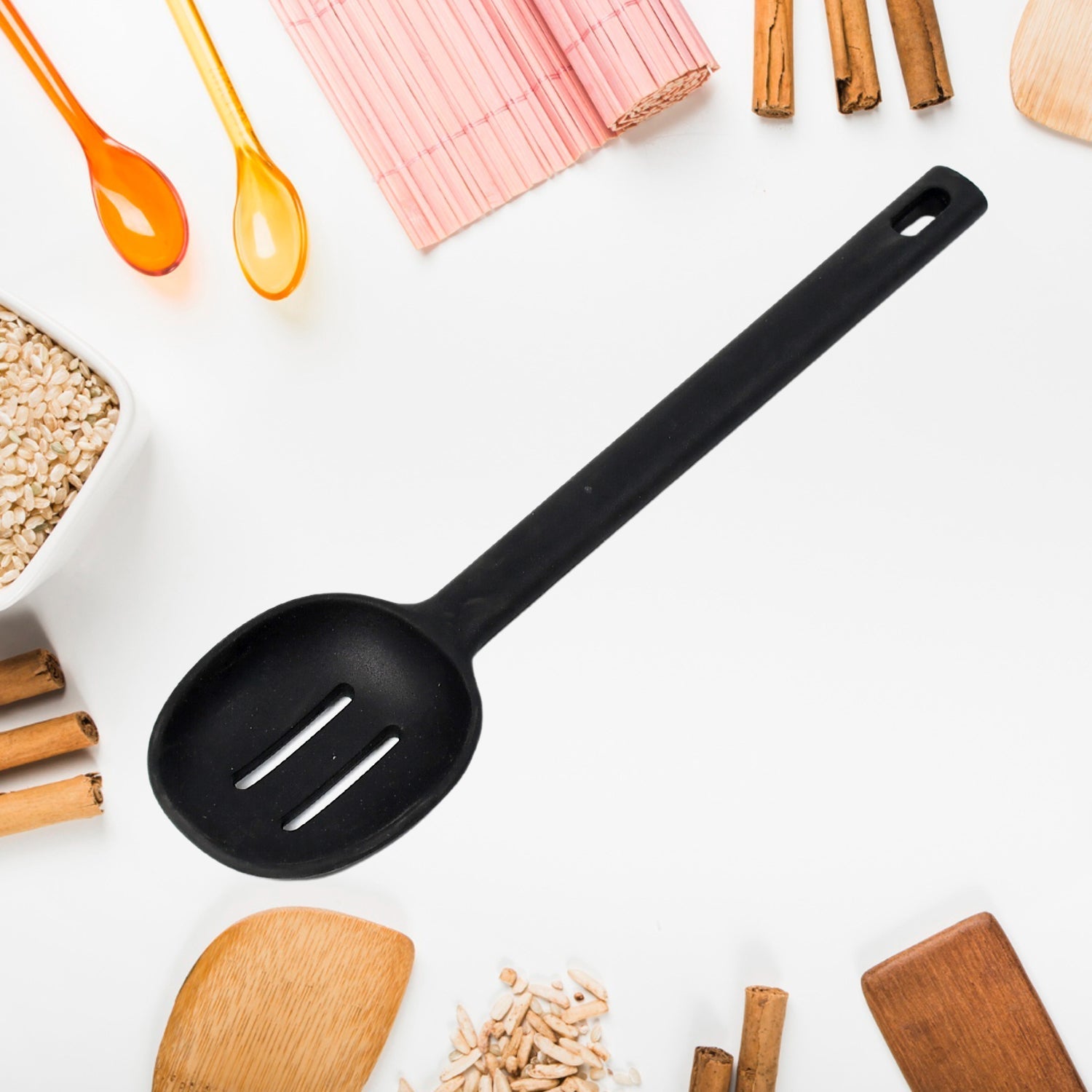 Silicone Non-Stick Heat Resistant Spoon (1 Pc)