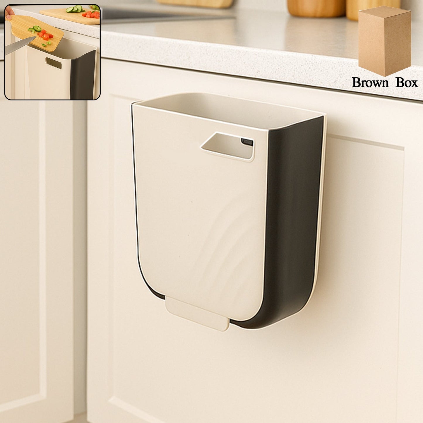 Space-Saving Hanging Trash Can