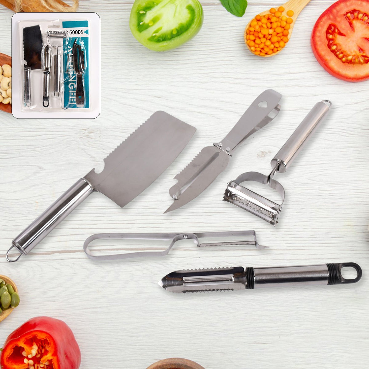Multifunctional Steel Peeler Set