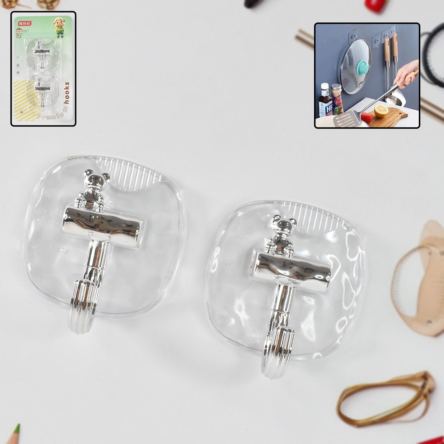 Large Adhesive Wall Hooks