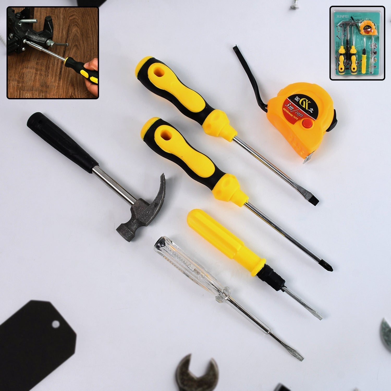 6 In 1 Hand Tool Kit Repair Screwdrivers
