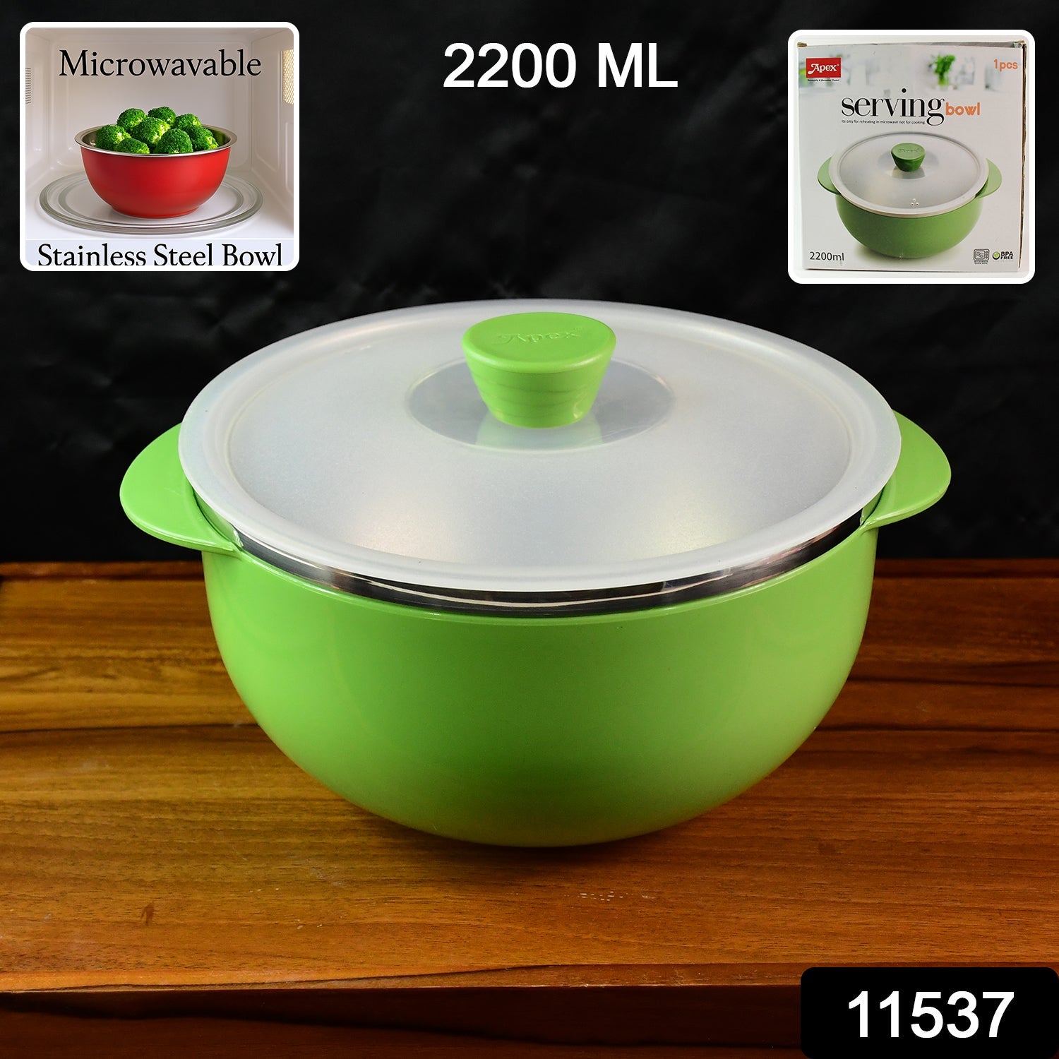 Apex 2200ml Microwave-Safe Serving Bowl