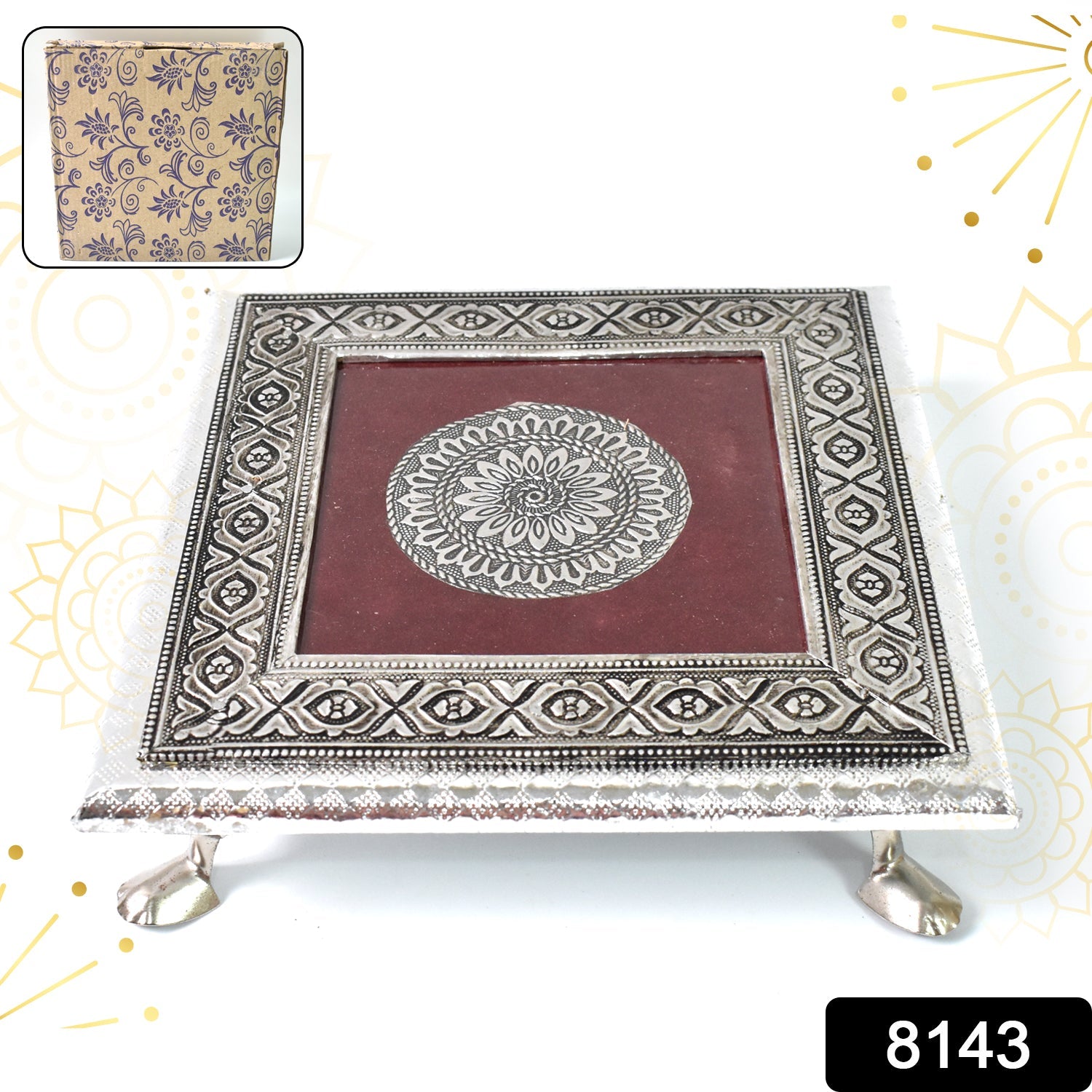 Silver - Square Pooja Chowki