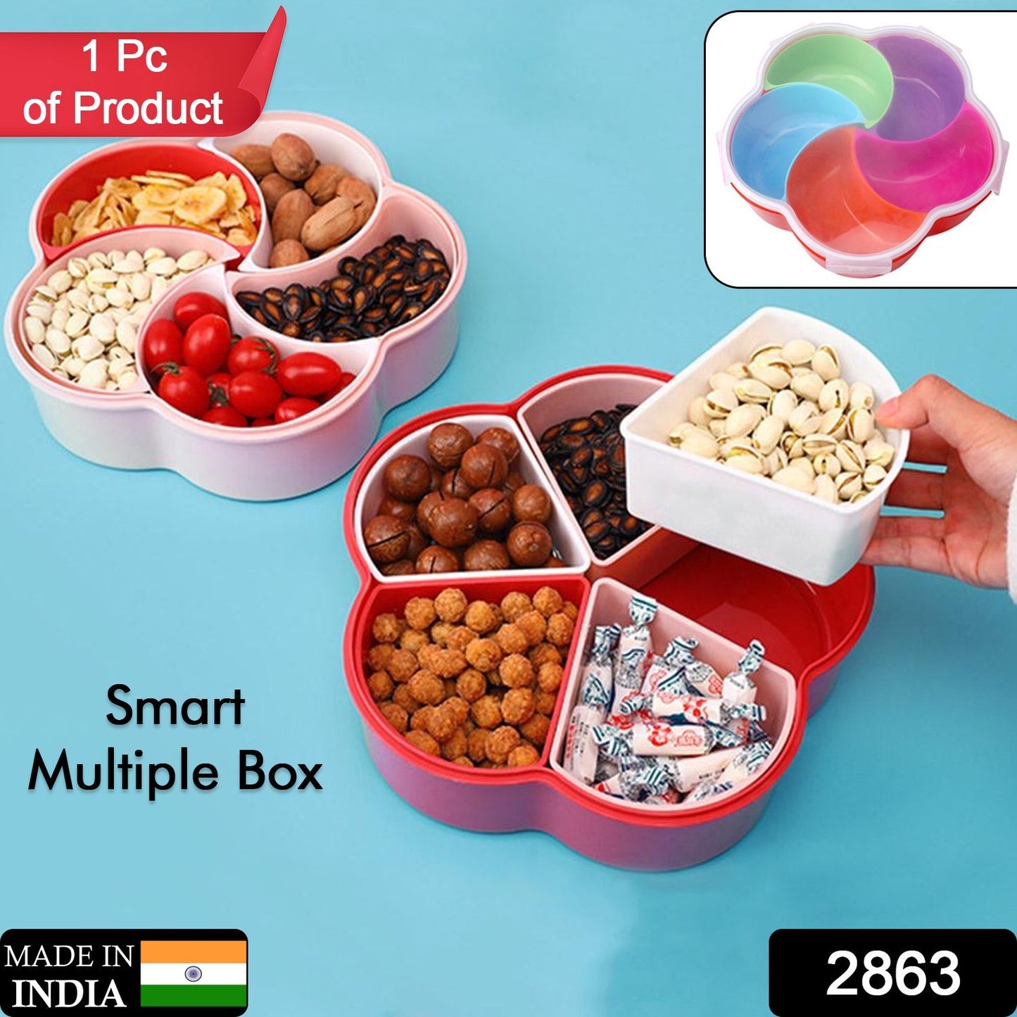 5-Compartment Snack Box