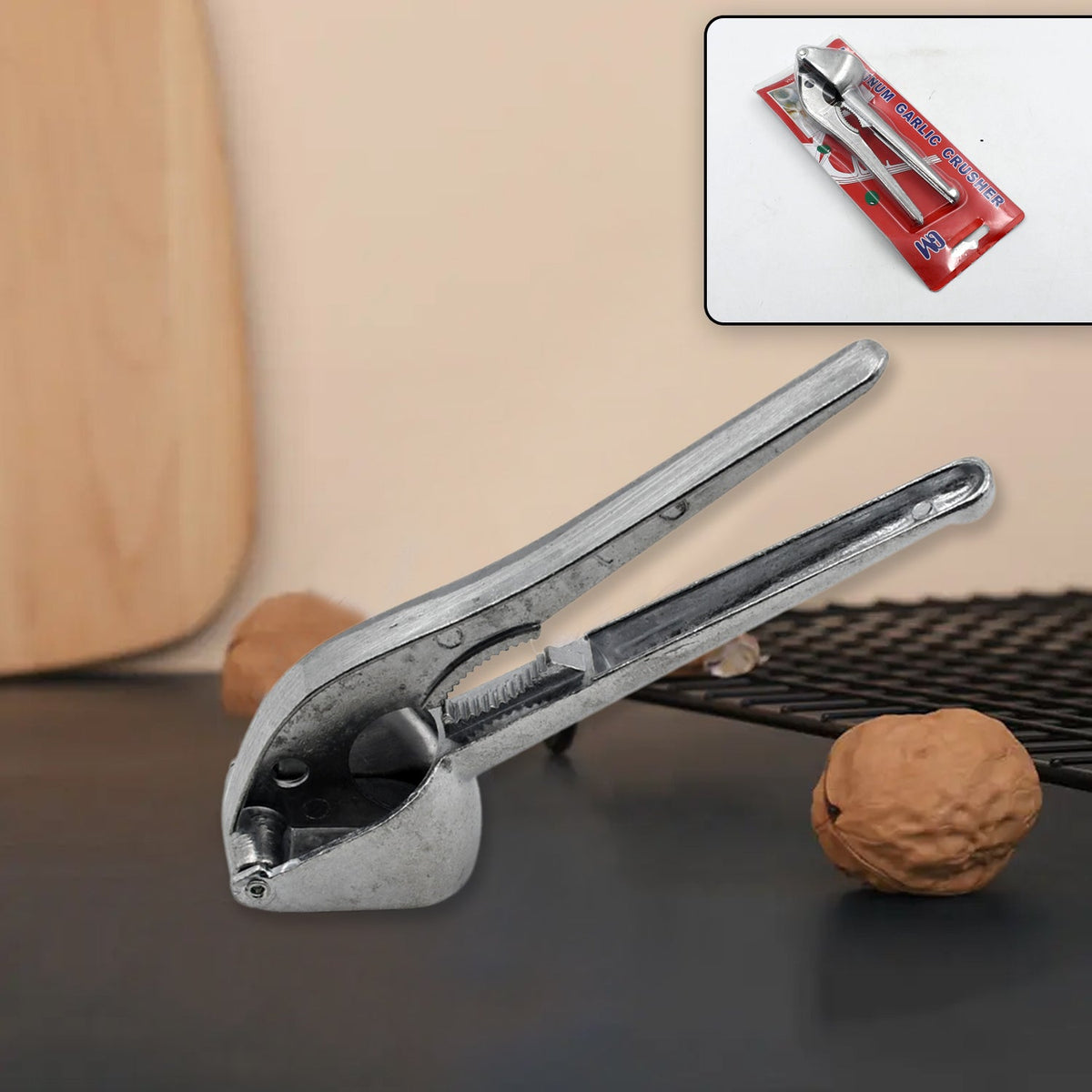 Heavy-Duty Aluminum Garlic Press