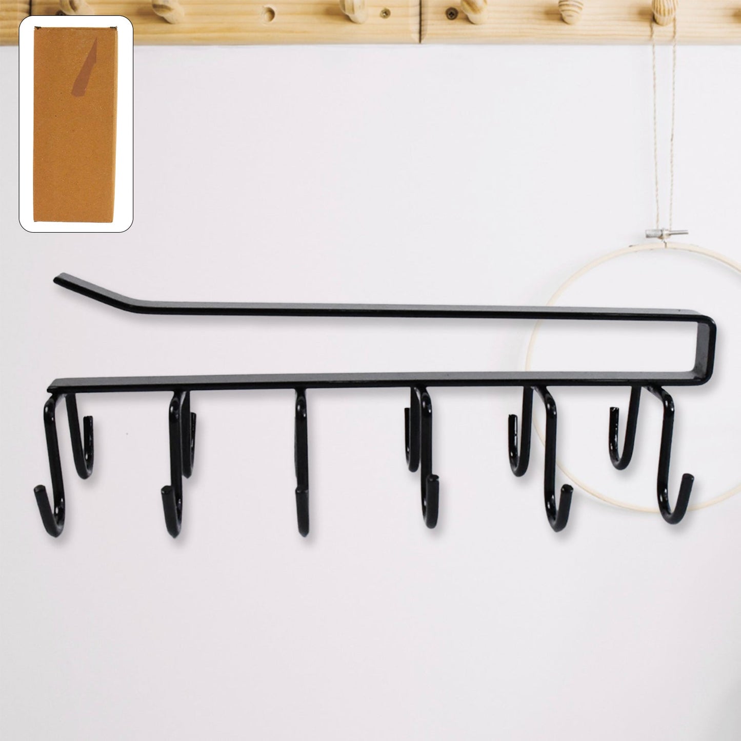Double-row Iron Hanger 6 Hooks