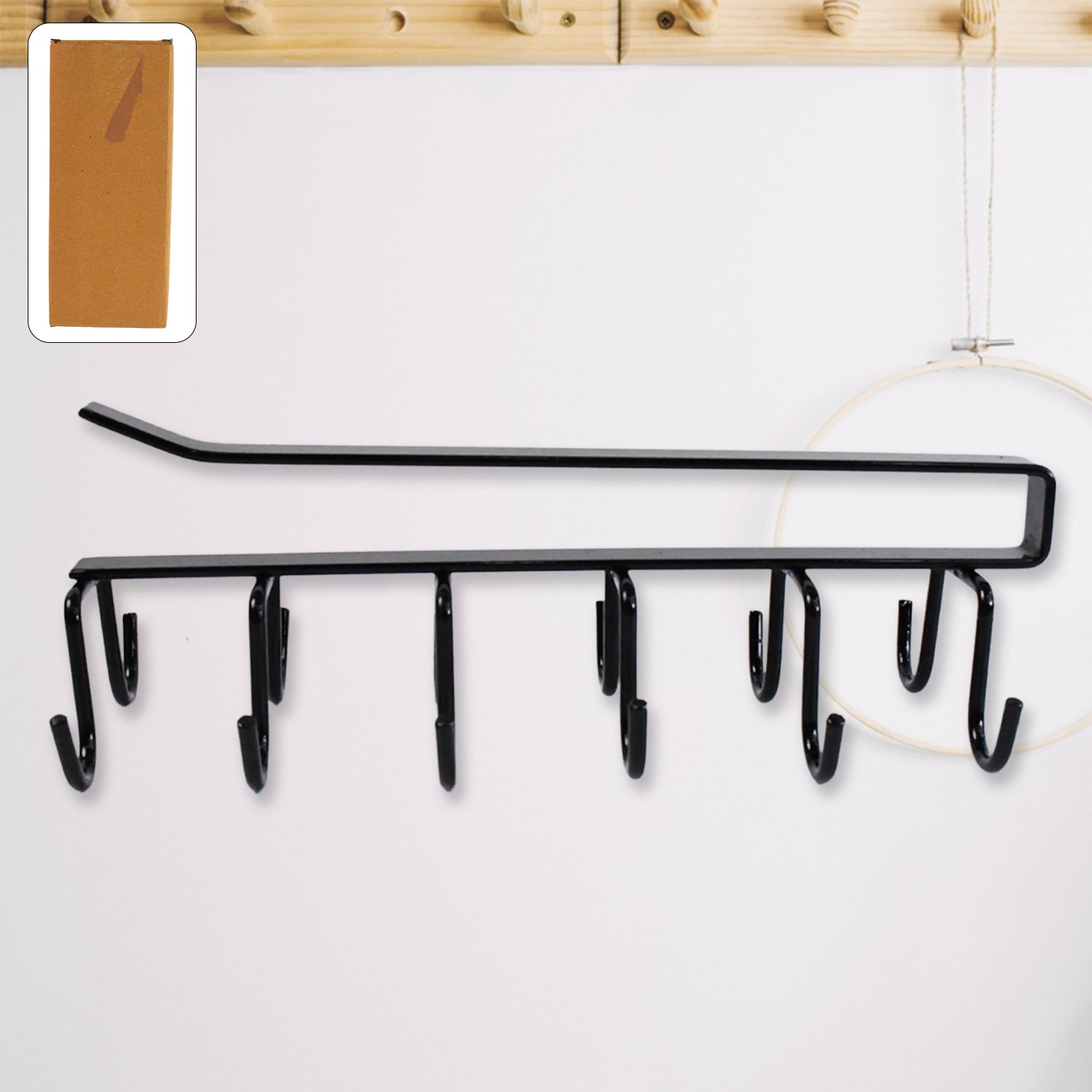 Double-row Iron Hanger 6 Hooks