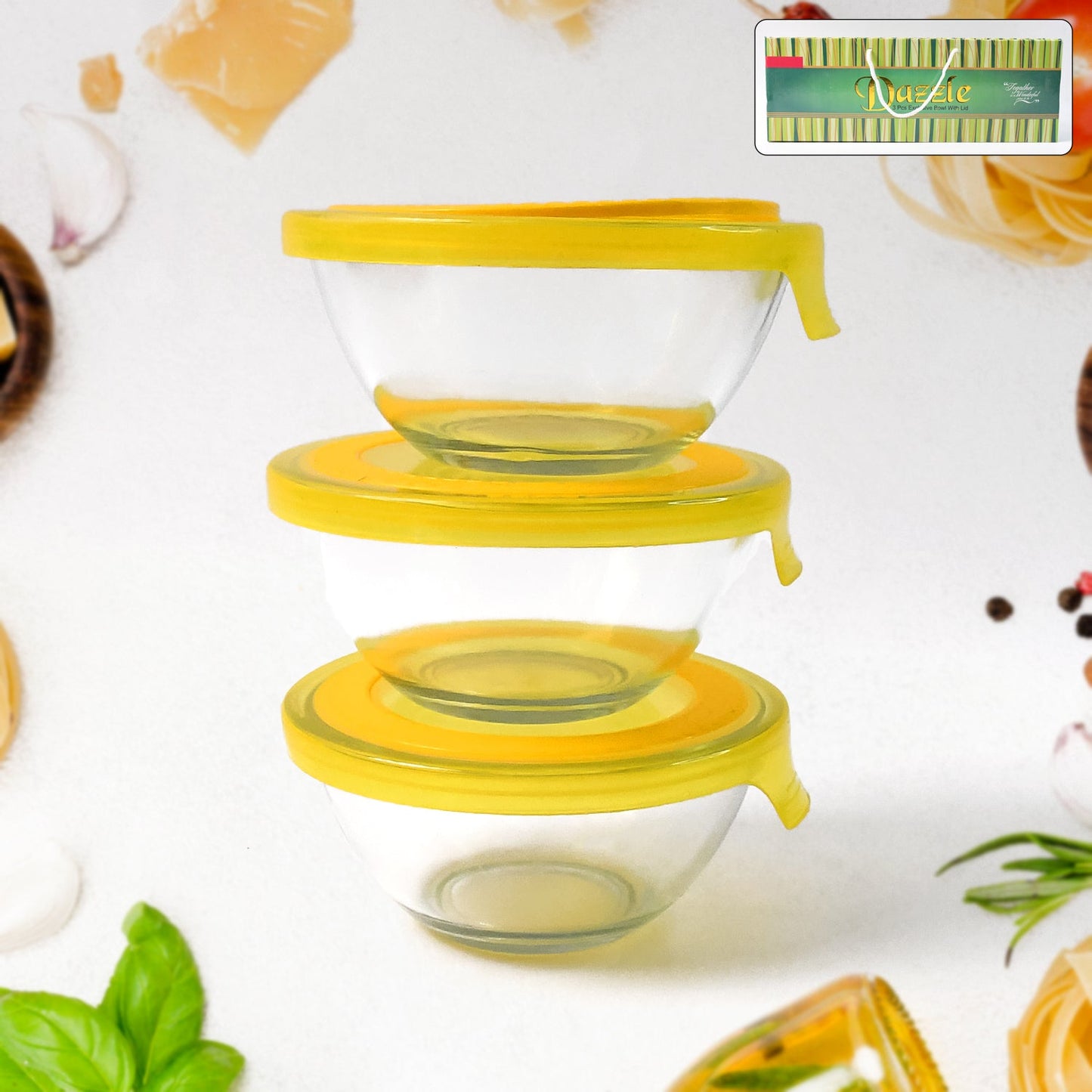 Glass Bowl Set Mixing (3 Pcs)