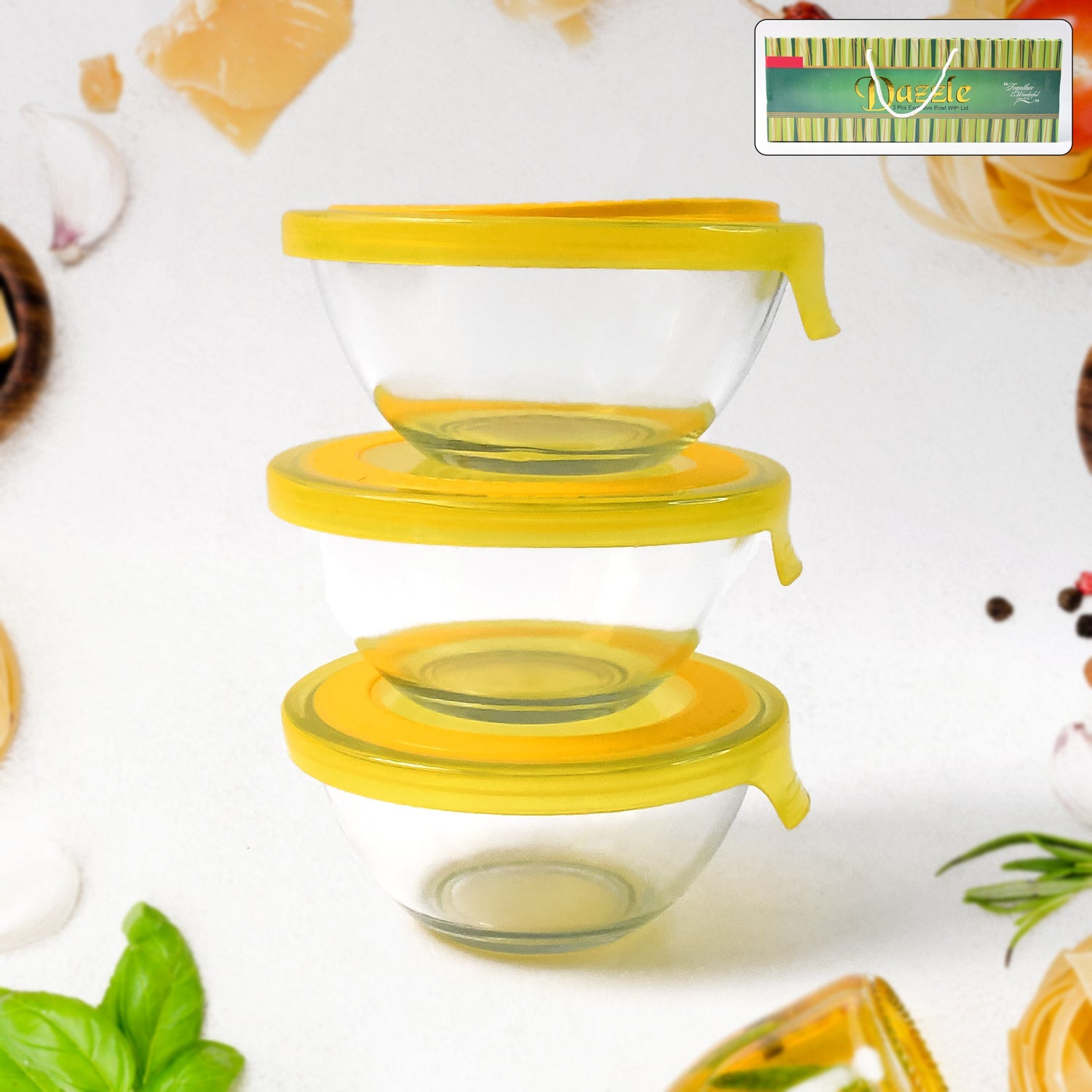 Glass Bowl Set Mixing (3 Pcs)
