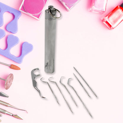 7 In 1 Stainless Steel Toothpick Flossier Set