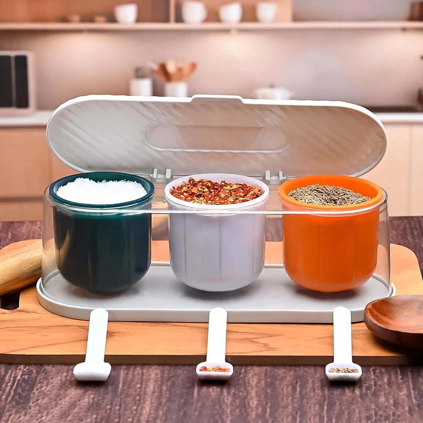 Home Kitchen 3 Grid Seasoning Spice