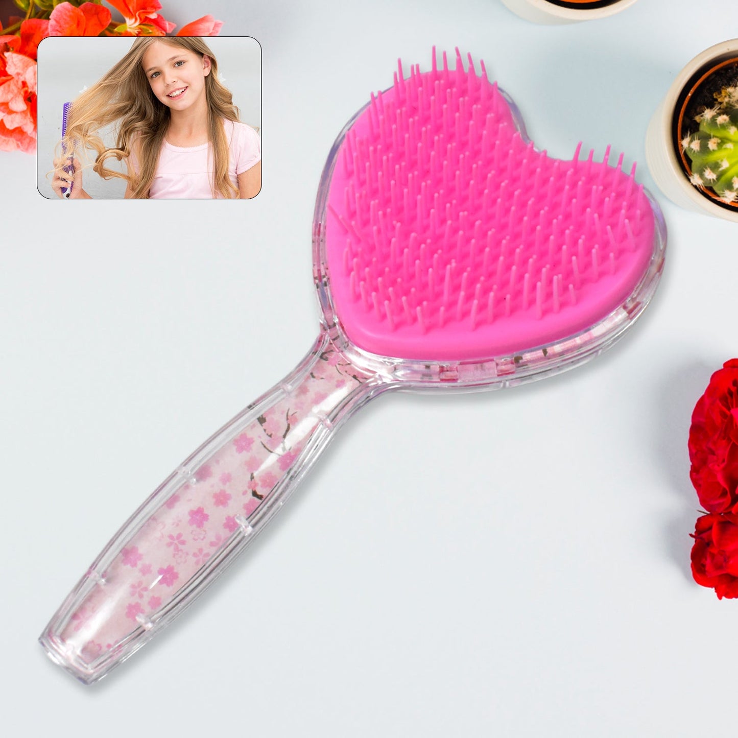 Heart Glitter Hair Brush