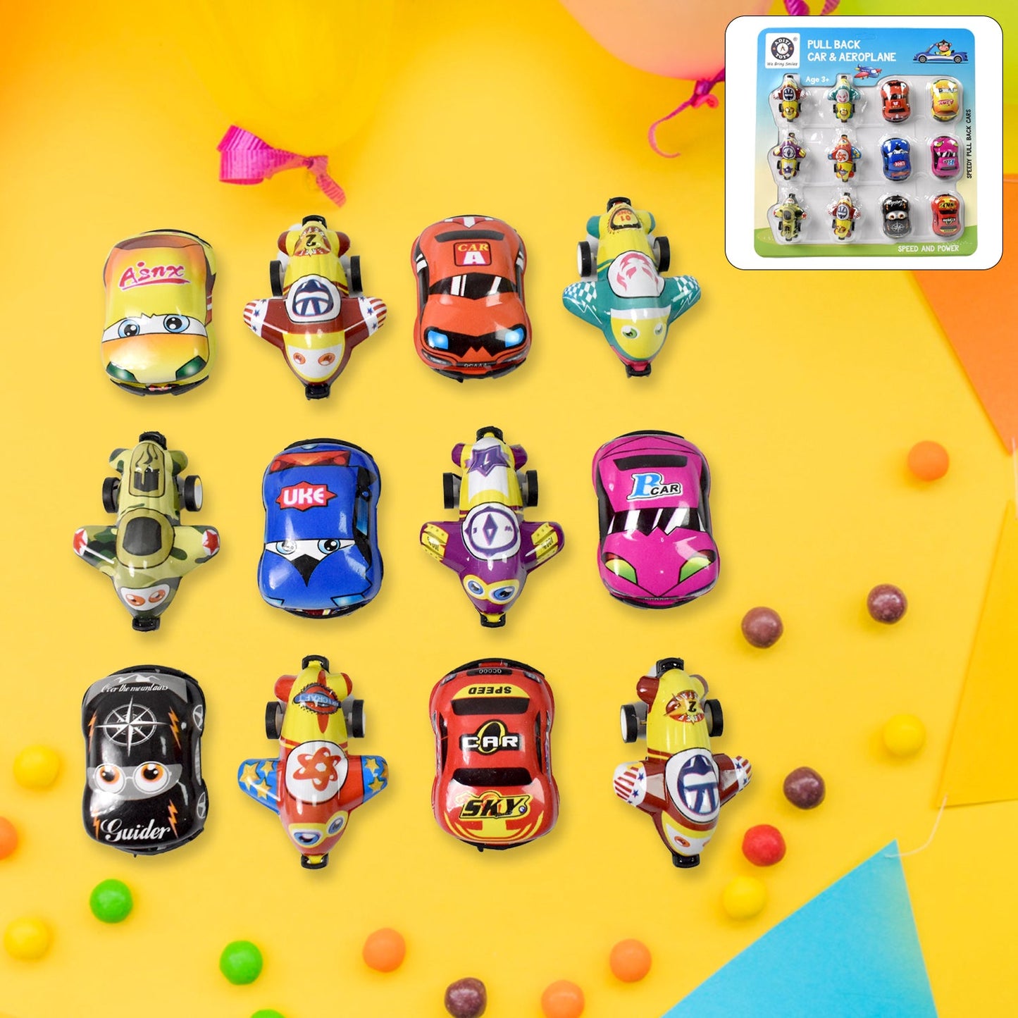 Mini Pull Back Car Toys (12 Pcs)