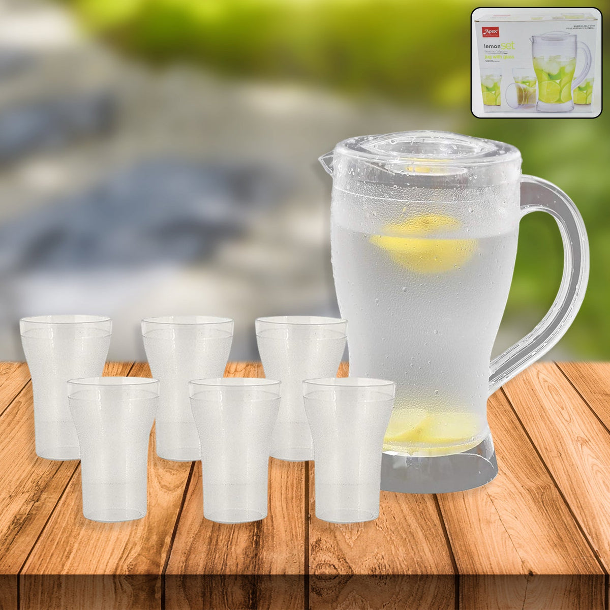 Unbreakable Lemon Jug & Glass Set – 7 Pcs