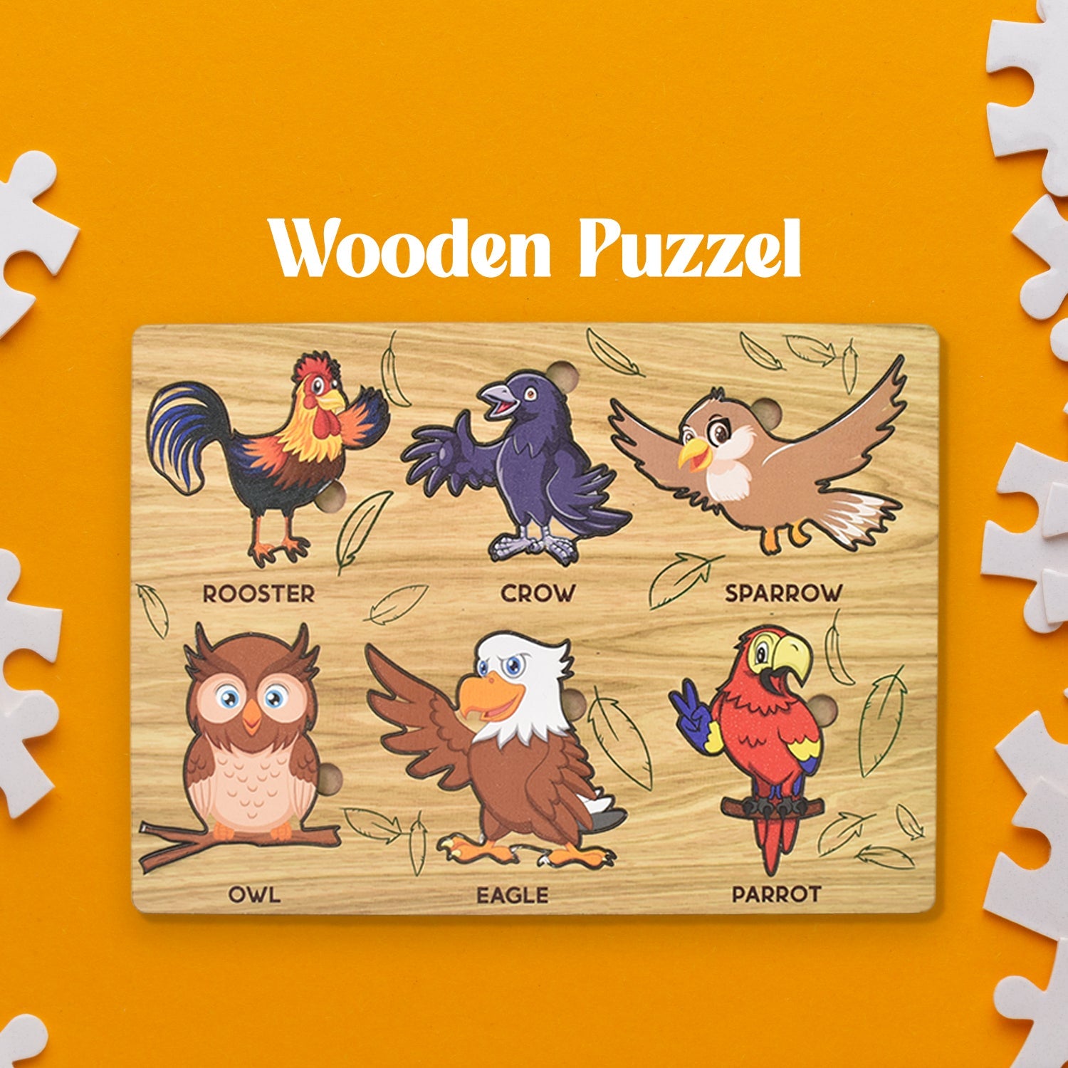 Wooden Bird Puzzle Learning Board