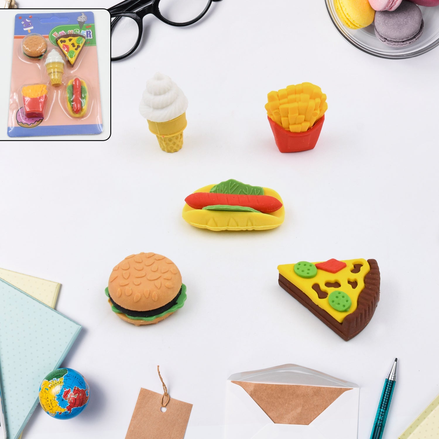 Fancy Food Colorful Erasers