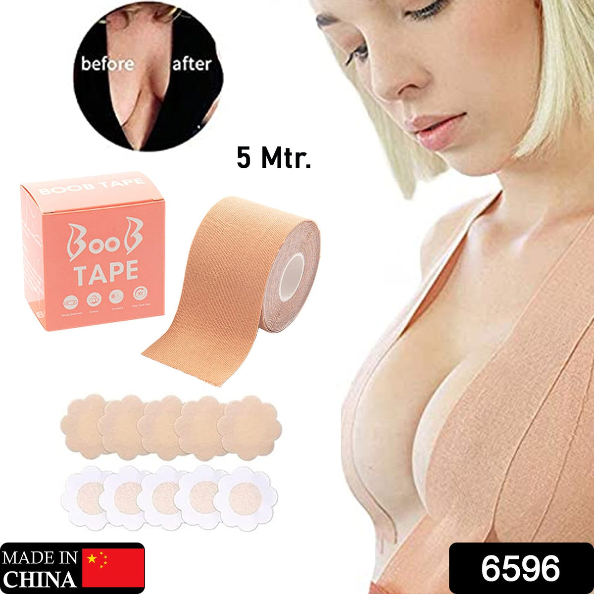 Boob Tape With 10 Pairs Nipple Cover
