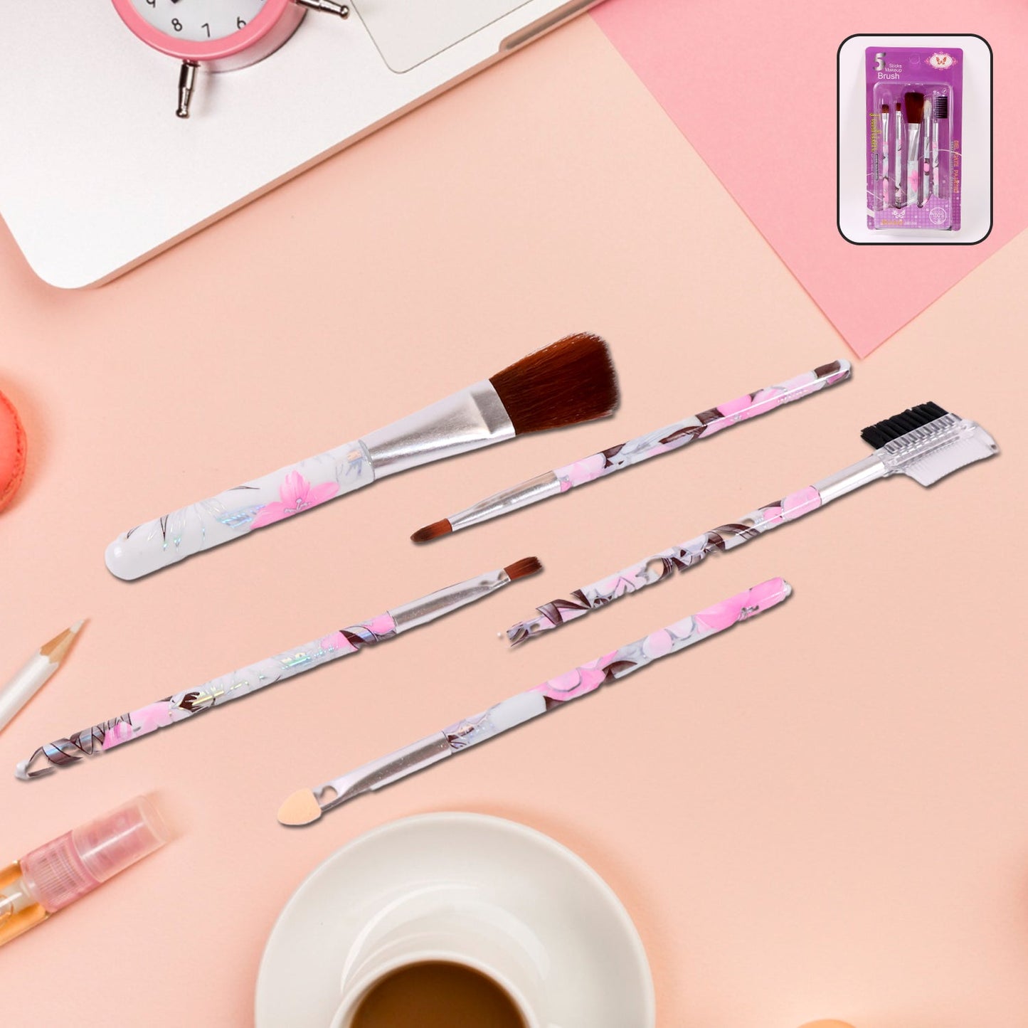 Floral Makeup Brush Set