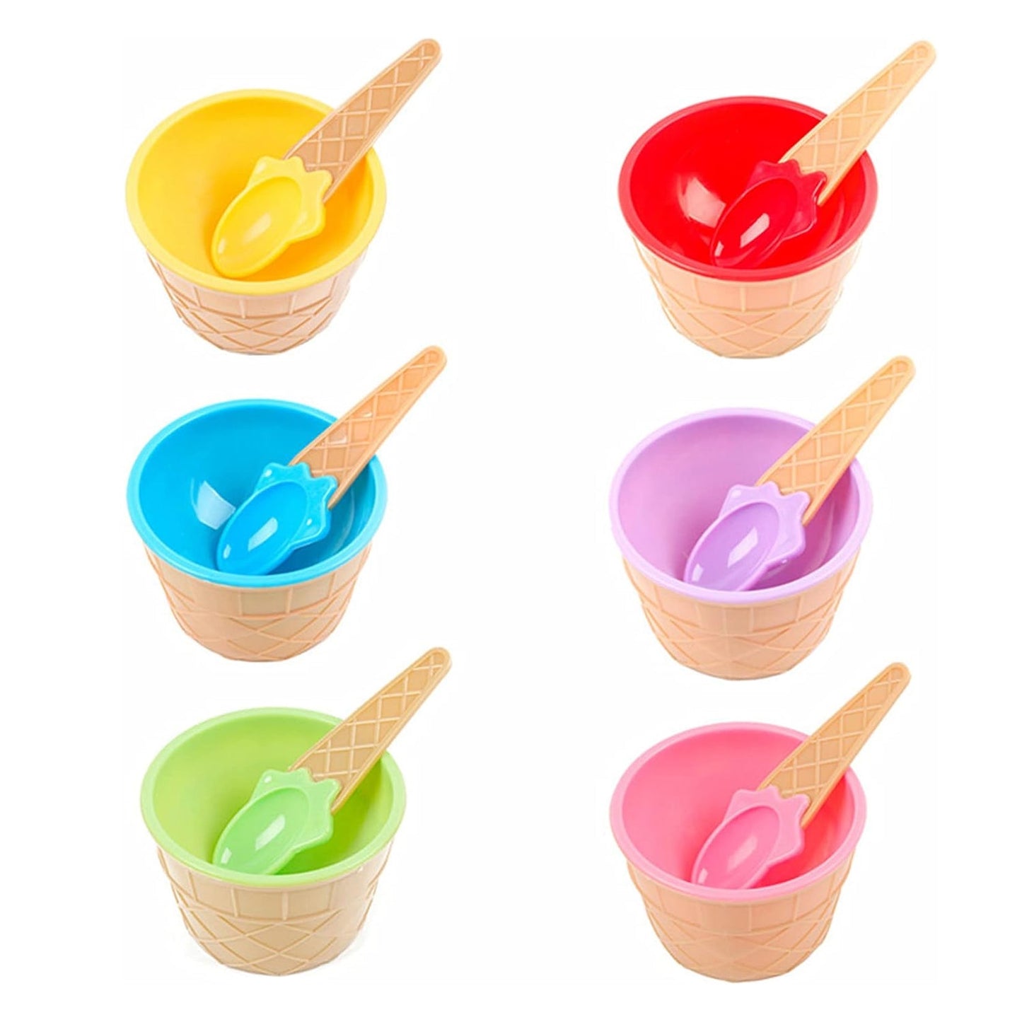 Waffle Ice Cream Bowl Set