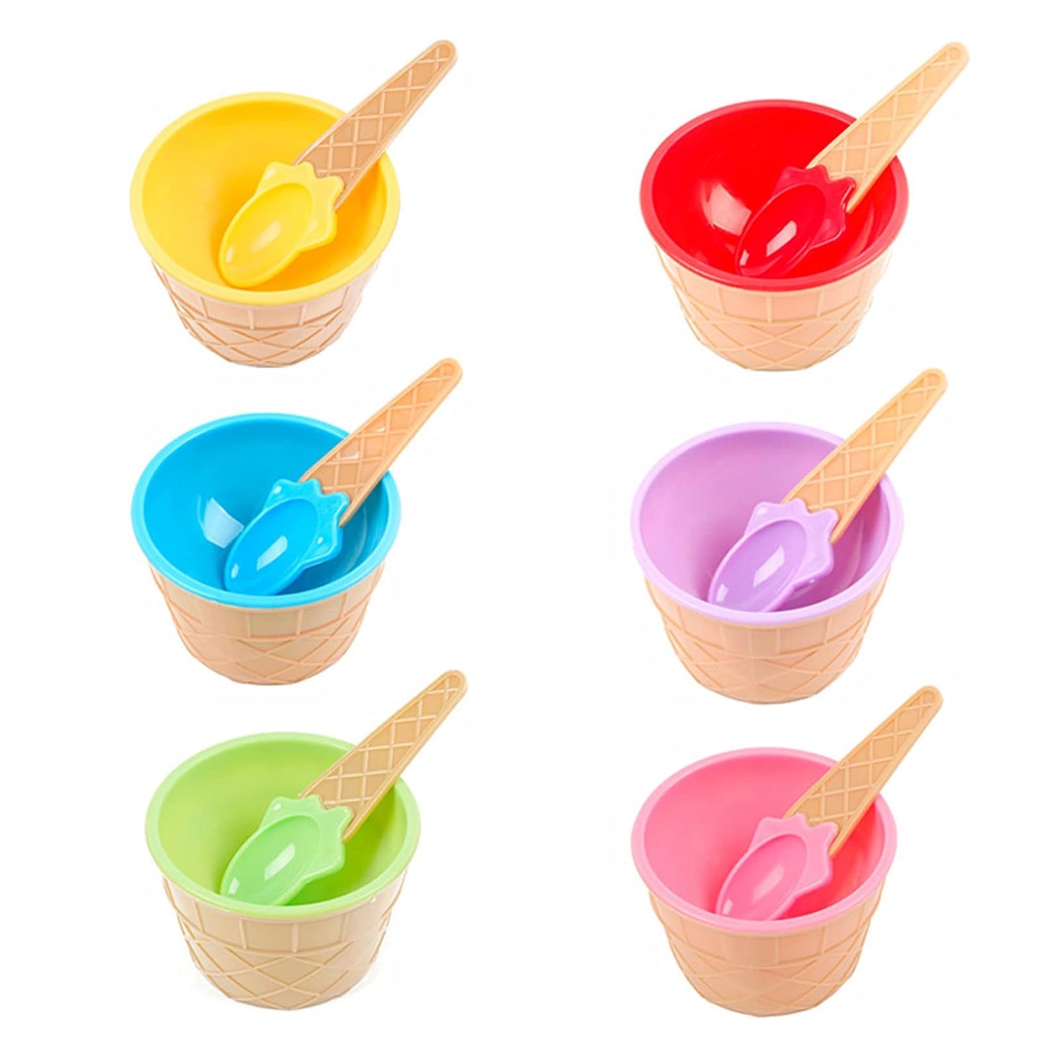Waffle Ice Cream Bowl Set