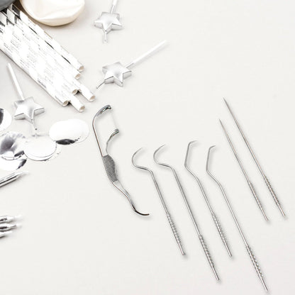 7 In 1 Stainless Steel Toothpick Flossier Set