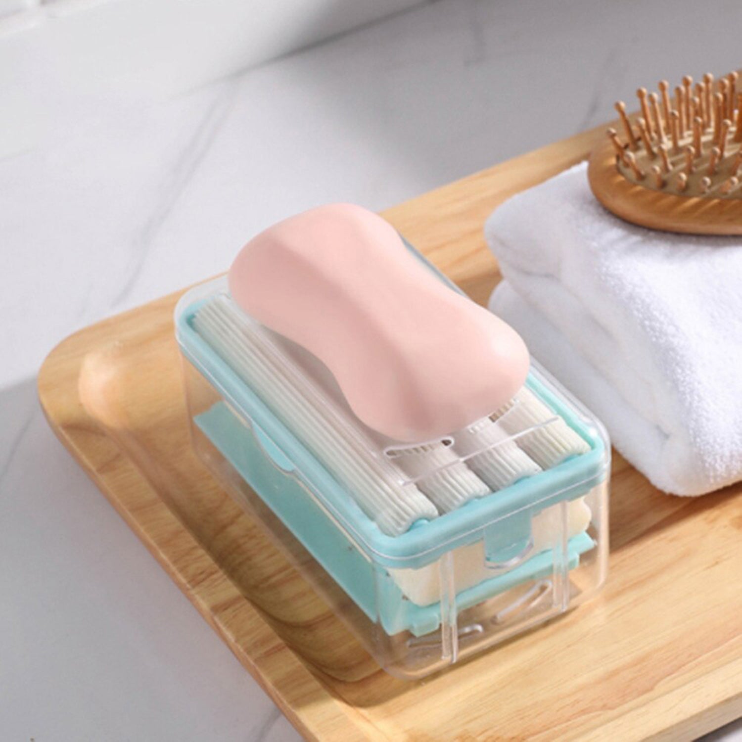 2-in-1 Portable Soap Dish & Dispenser