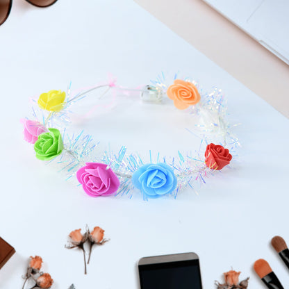 LED Rose Flower Headband – 1 Pc