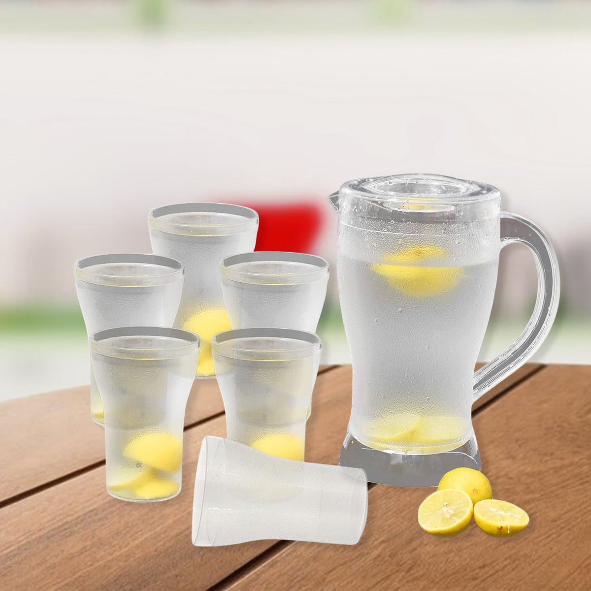 Unbreakable Lemon Jug & Glass Set – 7 Pcs
