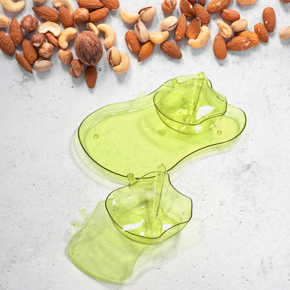 Apple Shape 2piece Serving Set Of Bowl With Spoon  Tray