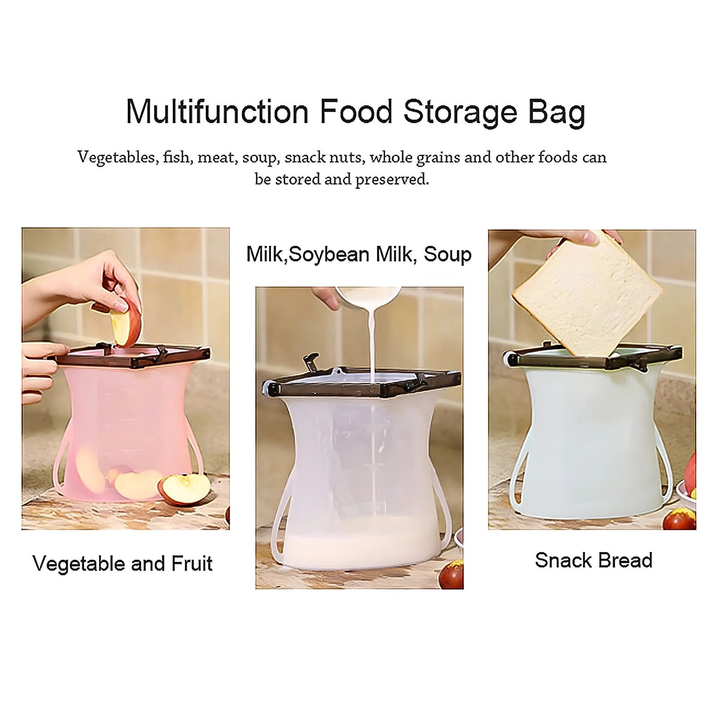 Leakproof Reusable Silicone Bags
